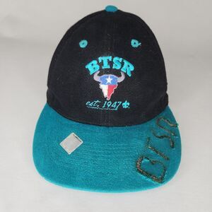 BSA Buffalo Trail Scout Ranch BTSR Hat Cap Branded Black Teal Burned Letters Boy